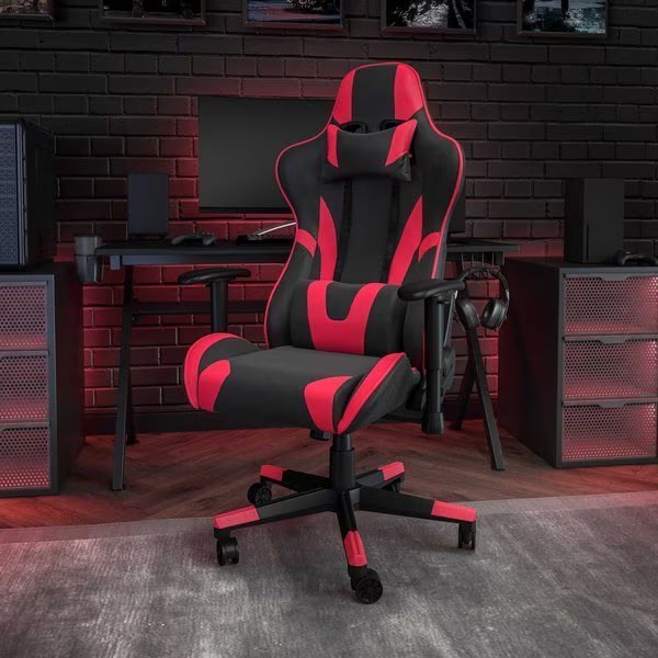 Red LeatherSoft Gaming Chair with Reclining Back, Flash Furniture, Mfr#: CH-187230-1-Red-GG